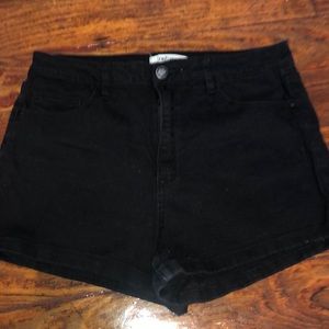 Refuge black denim shorts